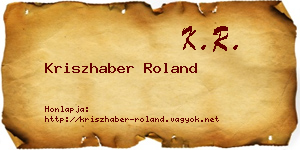Kriszhaber Roland névjegykártya